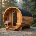 6-Person Patchworkred Cedar Traditional Steam Barrel Sauna