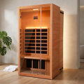 1 Person Extendable FAR Infrared Sauna for Home, Hemlock Wood Low EMF 6 Carbon Heaters Indoor Saunas with LED Lights, Bluetooth Speaker, Digital Control Panel, and Seating Bench