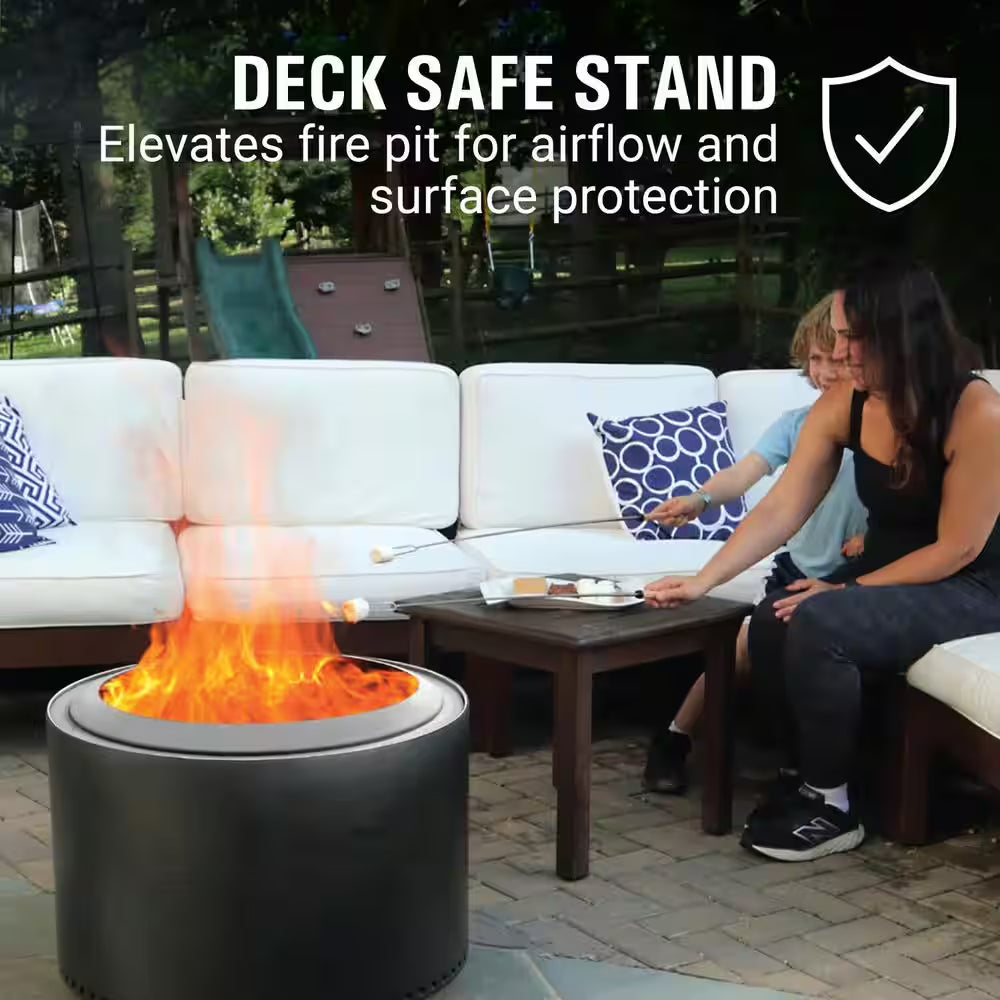 Cityscapes 25 In. Stainless Steel Outdoor Wood Burning Smokeless Fire Pit