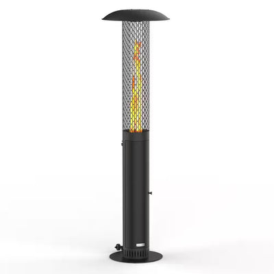 58,500 BTU Steel Wood Pellet Freestanding Patio Heater with Wheels-Black