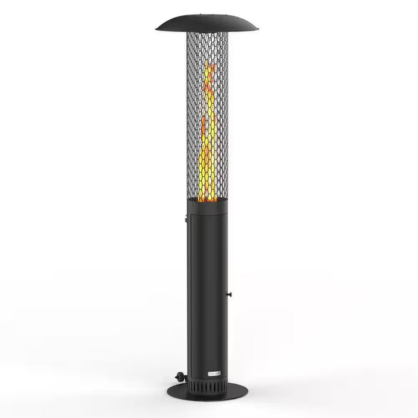 58,500 BTU Steel Wood Pellet Freestanding Patio Heater with Wheels-Black