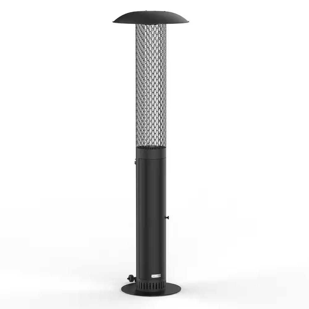 58,500 BTU Steel Wood Pellet Freestanding Patio Heater with Wheels-Black