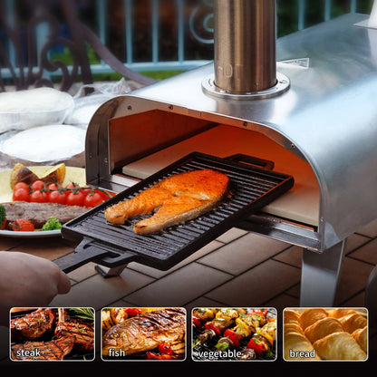 12" Wood Pellet Pizza Oven, Compatible with Gas Burner and Electric Heater Accessories (Sold Separately)
