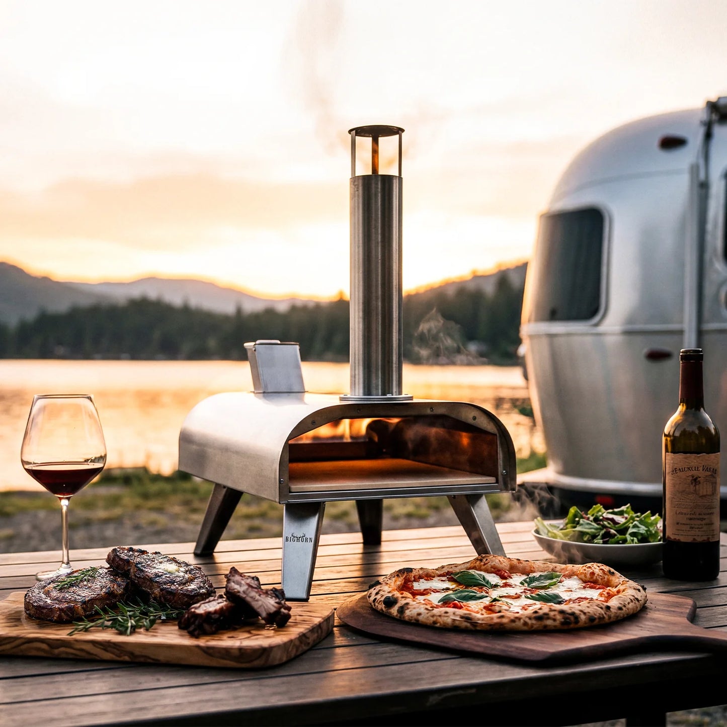 12" Wood Pellet Pizza Oven, Compatible with Gas Burner and Electric Heater Accessories (Sold Separately)