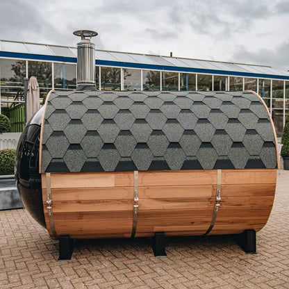 Outdoor Barrel Traditional Steam Cedar Wood Sauna with Wood Burning Stove