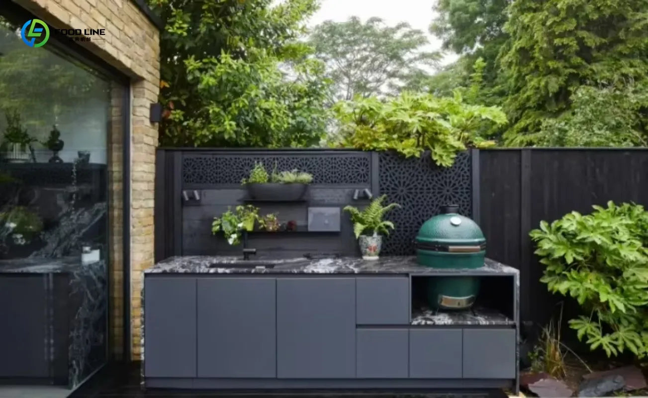 Custom High-Quality Stainless Steel Outdoor Kitchen Cabinet with Modern Laundry Sink and Glass Door - Perfect for Small Kitchens