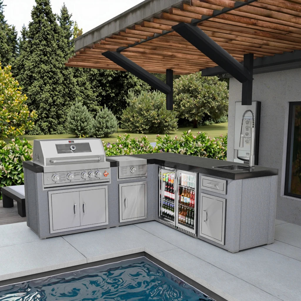 High Quality Outdoor Kitchenware Built-In Refrigerator Countertop Tools BBQ Gas Grill 304 Stainless Outdoor Kitchen Setcustomize