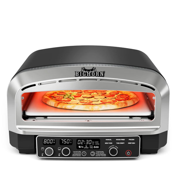 S Pizza Oven Indoor, 14 Inch Electric Pizza Maker with 6 Preset Modes, Pizza Cooker with Pizza Stone and Pizza Peel