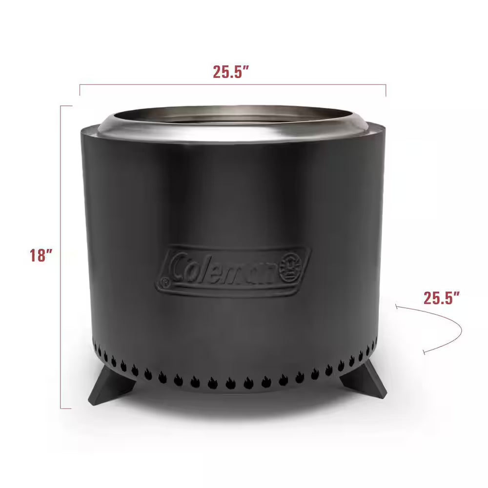 Cityscapes 25 In. Stainless Steel Outdoor Wood Burning Smokeless Fire Pit