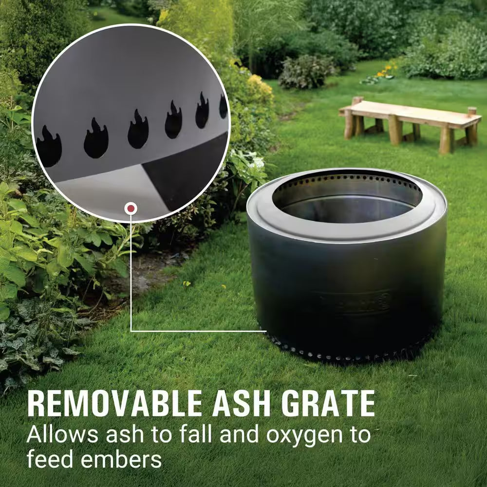 Cityscapes 25 In. Stainless Steel Outdoor Wood Burning Smokeless Fire Pit