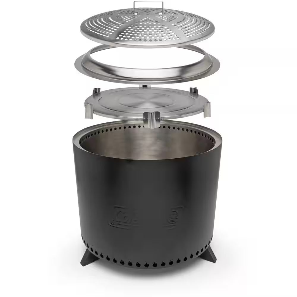 Cityscapes 25 In. Stainless Steel Outdoor Wood Burning Smokeless Fire Pit