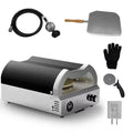 12 In. Propane Pizza Oven, Outdoor Pizza Oven in Black with Rotating Pizza Stone, Glove and Pizza Cutter