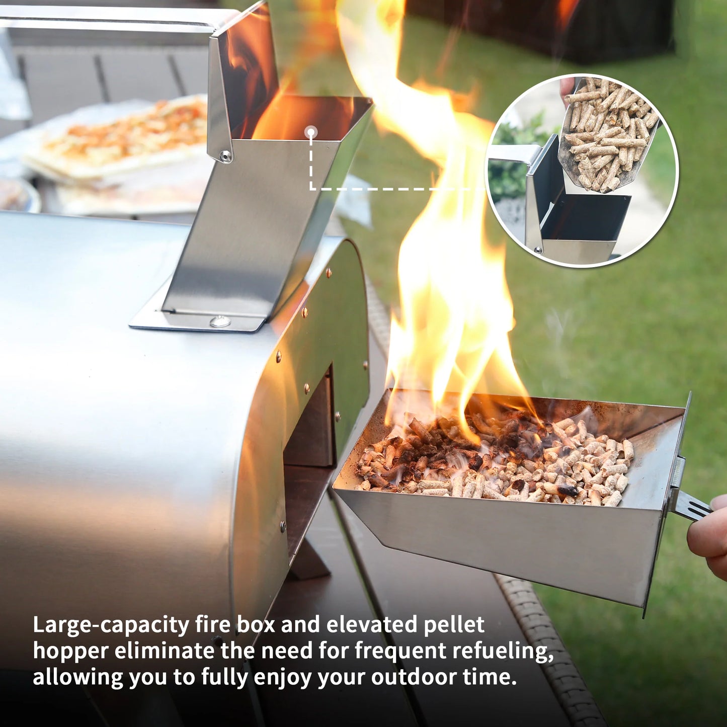 12" Wood Pellet Pizza Oven, Compatible with Gas Burner and Electric Heater Accessories (Sold Separately)