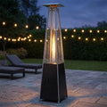 48,000 BTU Steel Propane Standing Pyramid Patio Heater with Wheels Ideal for Backyard Balcony 6-8 People