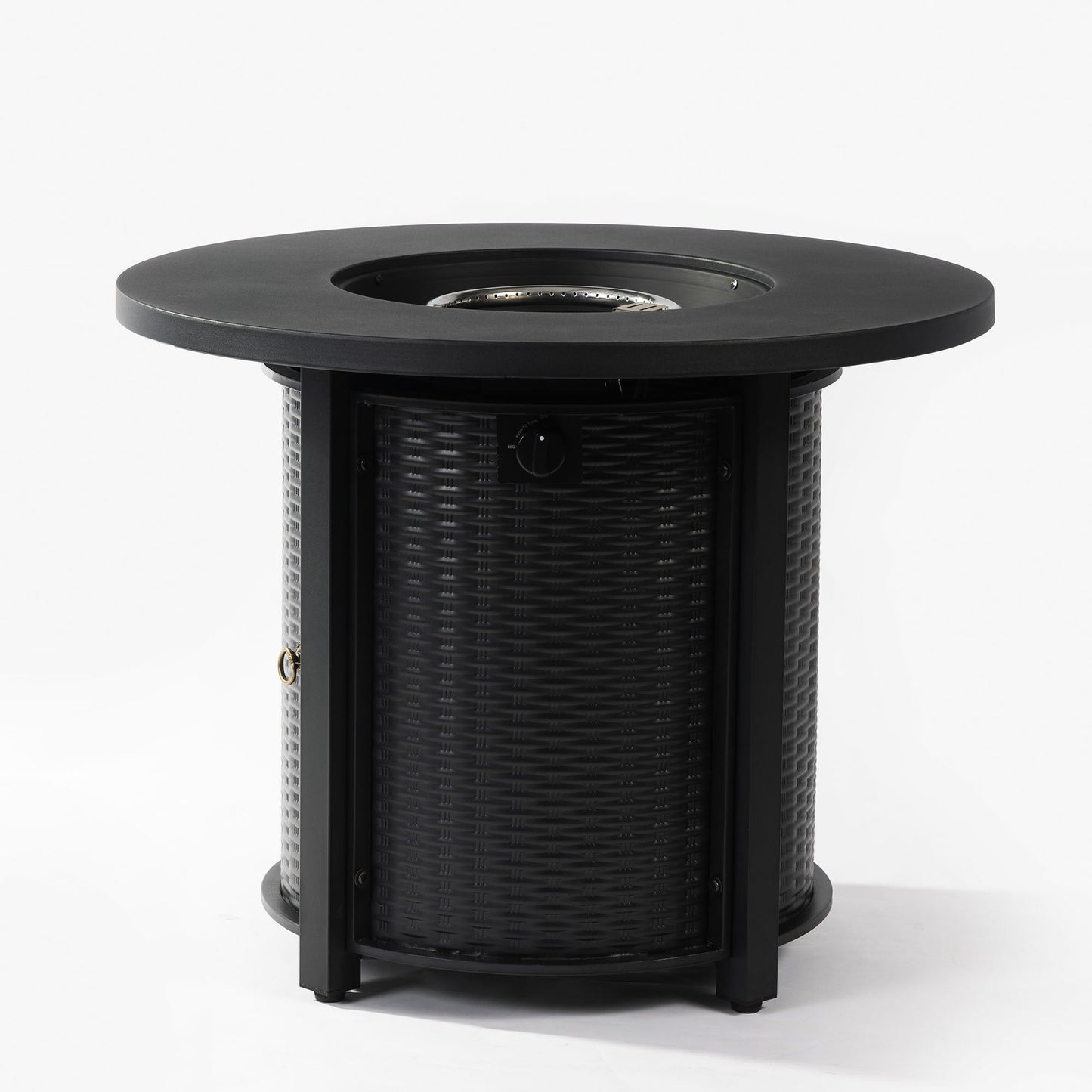 32" Propane Gas Fire Pit Table, 50000 BTU - Black Steel